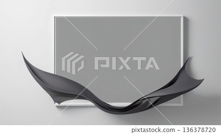 一款簡潔的炭灰色抽象畫框，適用於專業用途。 136378720