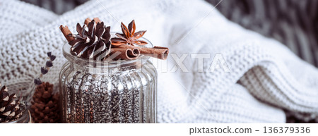 autumn composition in the interior 136379336