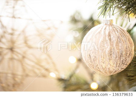 Christmas tree toys background . The concept of the celebration. 136379633