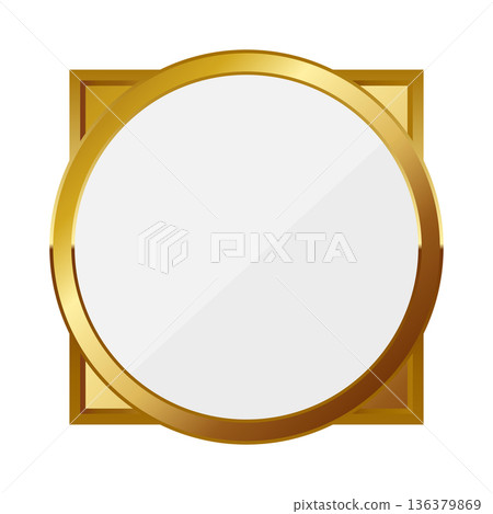 Luxurious geometric frame in white and gold Luxurious geometric frame in white and gold 136379869