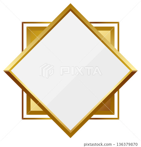 Luxurious geometric frame in white and gold Luxurious geometric frame in white and gold 136379870