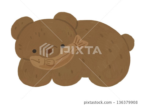 可愛的木雕熊插圖 136379908