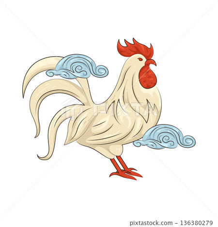Illustration of Chinese zodiac rooster Illustration of Chinese zodiac rooster 136380279