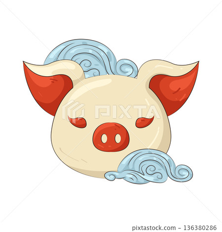 Illustration of Chinese zodiac pig Illustration of Chinese zodiac pig 136380286