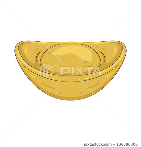 Illustration of Chinese gold ingot Illustration of Chinese gold ingot 136380300