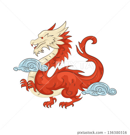 Illustration of Chinese zodiac dragon Illustration of Chinese zodiac dragon 136380316