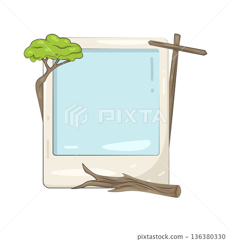 Illustration of nature post frame Illustration of nature post frame 136380330