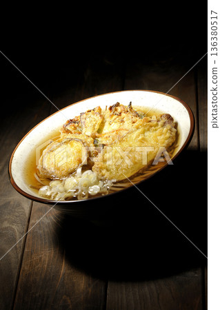 Tempura soba noodles 136380517