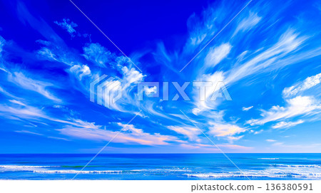 風劃定了藍天與大海的分界線。 136380591