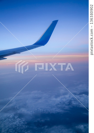 shooting from an airplane window shooting from an airplane window 136380902