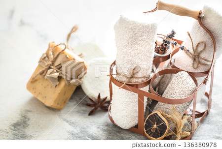 Spa composition with handmade soap 136380978