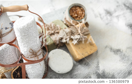 Spa composition with handmade soap 136380979