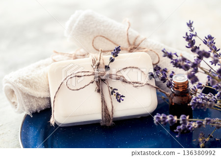 Spa still life with lavender Spa still life with lavender 136380992