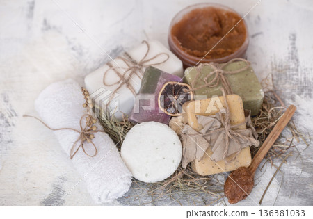 spa composition on a wooden background spa composition on a wooden background 136381033