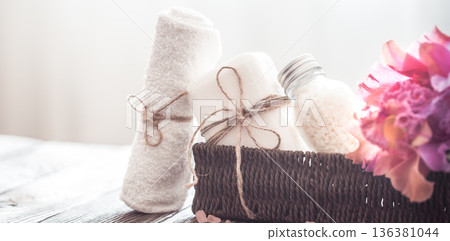 Spa items with orchid 136381044