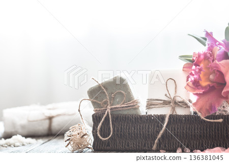 Spa soap composition with orchid 136381045