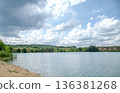 Beautiful landscape, river, forest and clouds on a sunny day. 136381268