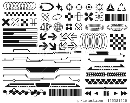 Futuristic decoration material set 136381326