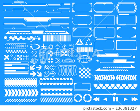 Futuristic decoration material set 136381327