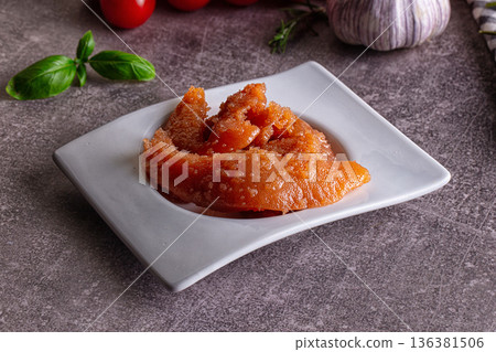 Salted herring roe for snack 136381506