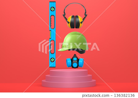 Abstract scene or podium for product showcase on monochrome background. Abstract scene or podium for product showcase on monochrome background. 136382136