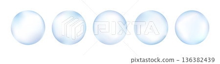 一組帶有淺藍色閃光效果的圓形圖示。 136382439