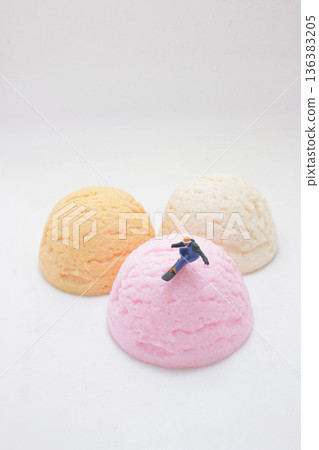 a Miniature Snowboarder on Steamed Cake Trio a Miniature Snowboarder on Steamed Cake Trio 136383205