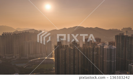 Jan 24 2026 Tseung Kwan O Residential Skyline at Golden Sunset Jan 24 2026 Tseung Kwan O Residential Skyline at Golden Sunset 136383242