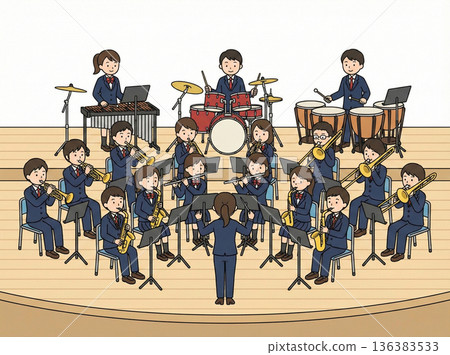 Students from the brass band performing 136383533