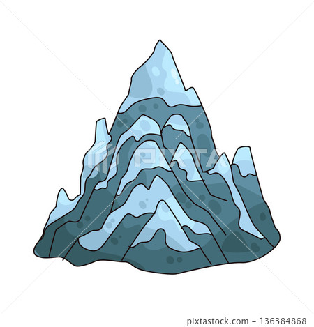 Illustration of snowy mountain 136384868