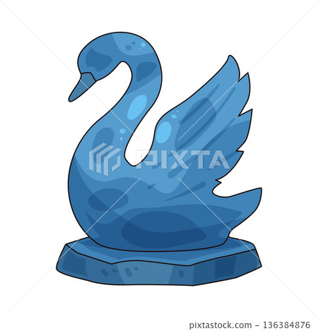 Illustration of swan ice sculpture Illustration of swan ice sculpture 136384876