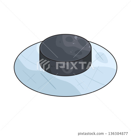 Illustration of ice hockey puck 136384877