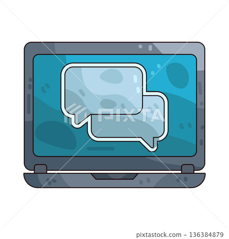 Illustration of Laptop chat 136384879