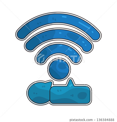 Illustration of chat bubble with a WiFi signal Illustration of chat bubble with a WiFi signal 136384888