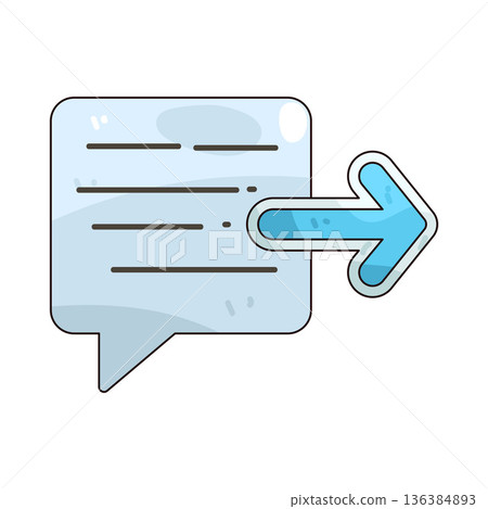 Illustration of forward message Illustration of forward message 136384893