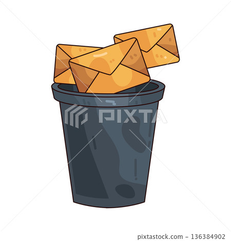 Illustration of Message trash 136384902