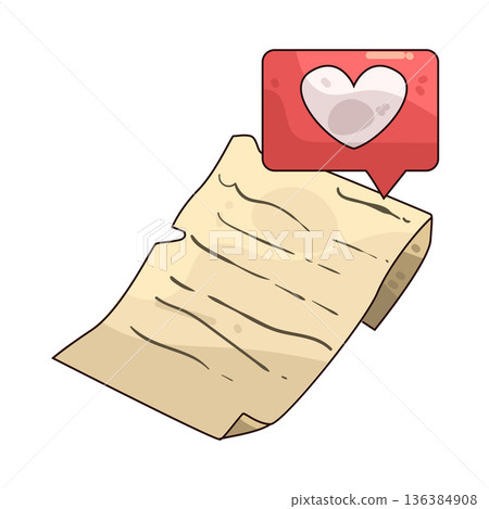 Illustration of love letter Illustration of love letter 136384908