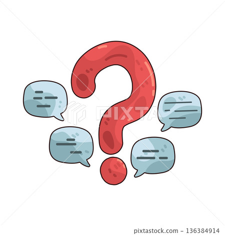 Illustration of question message Illustration of question message 136384914
