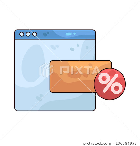 Illustration of discount badge 136384953