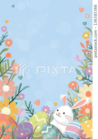 Happy Easter greeting card, backdrop, poster or banner vertical template. Happy Easter greeting card, backdrop, poster or banner vertical template. 136385366