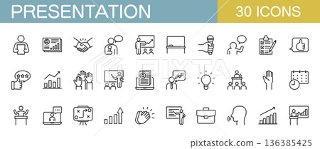 Business presentation icon set 136385425