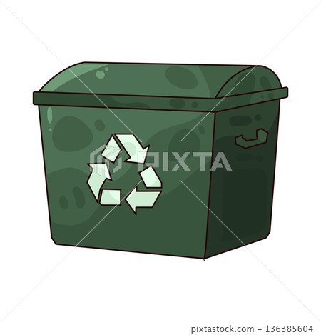 Illustration of trash container Illustration of trash container 136385604