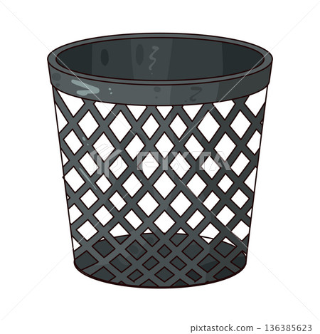 Illustration of Trash Basket Illustration of Trash Basket 136385623