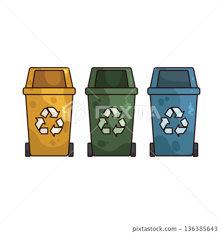 Illustration of Trash sorting 136385643