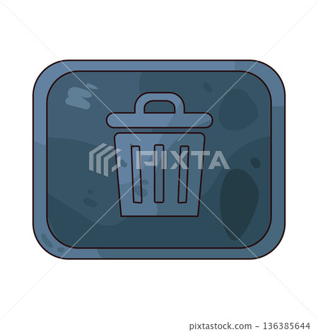 Illustration of Trash Button Illustration of Trash Button 136385644