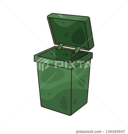 Illustration of Empty trash bin 136385647