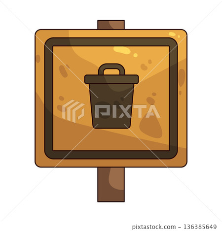 Illustration of trash sign 136385649