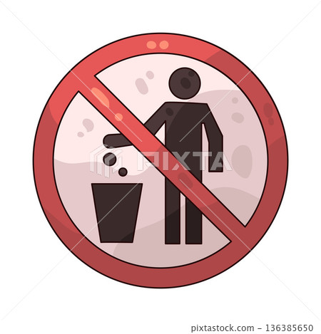 Illustration of No Littering 136385650