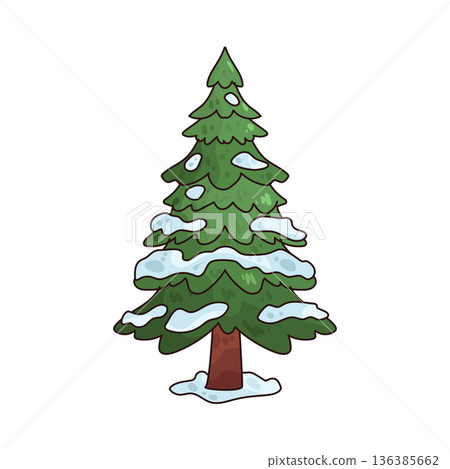 Illustration of pine tree Illustration of pine tree 136385662