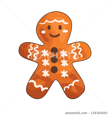 Illustration of gingerbread man 136385683